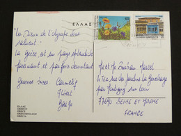 LETTRE GRECE GREECE HELLAS AVEC YT 1719 PISSENLIT ET 1745A TRIPOLI - GRECE MULTIVUES - Storia Postale