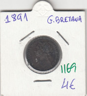 CR1169 MONEDA GRAN  BRETAÑA 1891 4 - Other & Unclassified