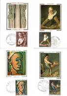 1971 Et 1972 - 4 Cartes Maxi 1er Jour - Images Sur Soie - MILLET - ROUAULT - FRAGONARD - CATHEDRALE DE STRASBOURG - 1970-1979