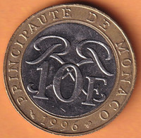 Monaco - 10 Francs 1996 - Principauté - Deo Juvante - 1960-2001 New Francs