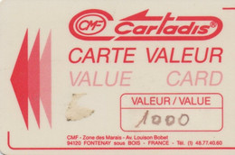 Carte Distributeur - France - Cartadis - 1000 Rouge - Sonstige & Ohne Zuordnung