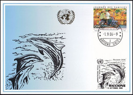 UNO GENF 2006 Mi-Nr. 359 Blaue Karte - Blue Card  Mit Erinnerungsstempel RICCIONE - Cartas & Documentos