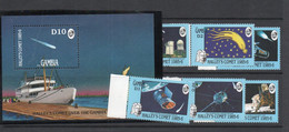 GAMBIA - 1986 - HALLEYS COMET SET OF 6  + SOUVENIR SHEET MINT NEVER HINGED - Gambia (1965-...)