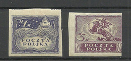 POLEN Poland 1919 Michel 96 & 100 * - Unused Stamps