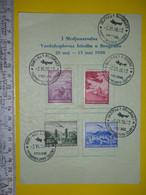 R,Yugoslavia Kingdom,air Mail Stamps Sheet,1938.Belgrade Air Planes Exposition,royal Airforce,official Post Seal,vintage - Luftpost