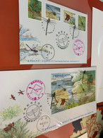 Taiwan Stamp Dragonfly FDC Insect Set + S/s Registration - Briefe U. Dokumente