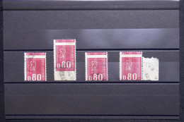 FRANCE - N° 1816 80ct Béquet - Variété De Piquage Sur 4 Valeurs Oblitérés - L 128174 - Used Stamps