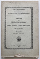 Briefe An Georg Heinrich Ludwig Nicolovius. - Unclassified