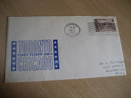 TORONTO Chicago 1967 To Boulder First Flight AM-1 Cancel Cover CANADA USA - First Flight Covers