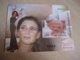 SARA BARAS Hoja Sin Dentar Bloc Stamp Proof Baile 2000 Prueba Epreuve SPAIN Imperforated - Proeven & Herdrukken