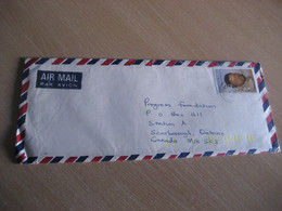 KOTOKA AIRPORT 1988 To Scarborough Canada Southern Africa Stamp On Air Mail Cancel Cover GHANA - Ghana (1957-...)