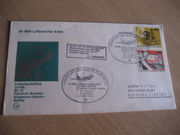 Frankfurt Bombay Singapore Jakarta Sydney 1974 Lufthansa Airline DC10 First Flight Black Cancel Cover INDIA Indonesia .. - Luchtpost