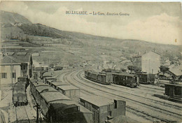 Bellegarde * La Gare , Direction Genève * Ligne Chemin De Fer * Wagons Train - Bellegarde-sur-Valserine