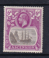 Ascension: 1924/33   KGV - Badge Of St Helena    SG16    6d  MH - Ascension