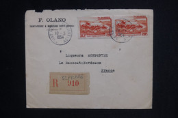 ST PIERRE ET MIQUELON - Enveloppe En Recommandé De St Pierre Pour La France En 1934 - L 128226 - Covers & Documents