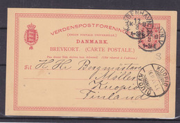 Danemark - Carte Postale De 1900 ? - Entier Postal - Oblit Kjobenhavn - Exp Vers Kupio - Cartas & Documentos