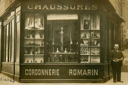 Lyon 1er * Carte Photo * Devanture Chaussures Cordonnerie ROMARIN , Rue Romarin * Cordonnier Commerce Magasin - Lyon 1