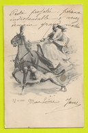 Carte Fantaisie Femme Sur Un Traineau Beau Cheval Et Chien Illustrateur BRAUN VOIR DOS Non Séparé En 1904 - Braun, W.