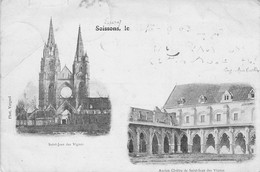 CPA - 02 - SOISSONS - Abbaye St Jean Des Vignes - Multivues - Dos Non Divisé - Précurseur - Soissons