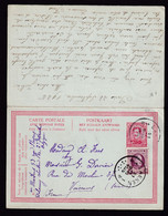 299/37 -- Entier Postal No 60 - Double Avec REPONSE Utilisé LAEKEN 1925 Pour VINCENNES Et Vice-versa - Briefkaarten 1909-1934