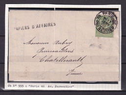 D 439 / SAGE SUR LETTRE / CACHET BUREAU DE PARIS - 1876-1898 Sage (Tipo II)