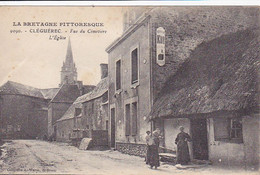 Cpa-56- Cleguerec -animée- Eglise, Rue Du Cimetiere - PUB Bouillon KUB -edi Waron N°9090 - Cleguerec