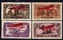 Alaouites  PA N° 9 / 12 X  Série Des 4 Valeurs Avec Surcharge Carmin Trace De Charnière Sinon TB - Unused Stamps