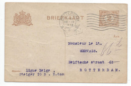 Ep 2c De ROTTERDAM/1918 De La Ligue Belge Pour Ev. + Texte - Armada Belga