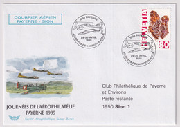 Courrier Aérien PAYERNE - SION 1995 - Erst- U. Sonderflugbriefe