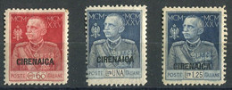 CIRENAICA 1925 GIUBILEO  SERIE CPL. 3 V.  ** MNH - Cirenaica