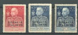 SOMALIA 1925 GIUBILEO  SERIE CPL. 3 V.  ** MNH CENTRATA - Somalia