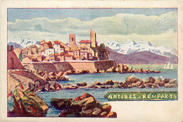 Antibes * Les Remparts * Cpa Illustrateur Souvenir - Antibes - Les Remparts