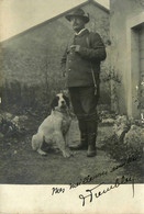 Chasse * Carte Photo * Un Chasseur Et Son Chien * Hunt Hunting Fusil Pipe Tabac - Hunting