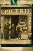 Marseille St Charles * Carte Photo 1913 * Devanture Epicerie Buvette Grains * Commerce Magasins Commerçants - Unclassified