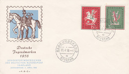 Germany Saarland - 1958 Jugendmarken FDC - Saarbrucken Postmark - Cartas & Documentos