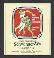 Etiquette De Vin Dôle -  Fête Fédérale De Lutte Et De Jeux Alpestres 1980 à Saint Gallen  (Suisse) - Sonstige & Ohne Zuordnung