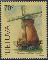Lithuania 1999 MNH Sc 632 70c Pumpenai Windmill, Thicker Paper - Lithuania