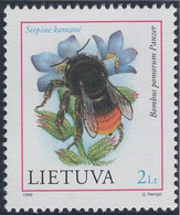 Lithuania 1999 MNH Sc 634 2 L Bee, Blue Flower - Lithuania