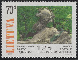 Lithuania 1999 MNH Sc 635 70c UPU Statue 125th Ann - Lithuania
