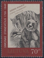 Lithuania 1999 MNH Sc 647 70c Bear, Horse Simonas Stanevicius, Writer - Lithuania