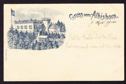 1900 Gelaufene Litho AK, Gruss Vom Albishorn Mit Sonderstempel. Minim Fleckig Und Minime Kratzspuren. - Laufen-Uhwiesen 