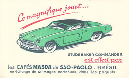 VIEUX PAPIERS BUVARD CAFES MASDA STUDEBAKER COMMANDER  13 X 21 CM - Coffee & Tea