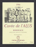 Etiquette De Vin Bordeaux -  Club De Basket Ball De L'ALUS à Doazit  (40) - Sonstige & Ohne Zuordnung