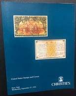 CATALOGO D'ASTA CHRISTIE'S "UNITED STATES STAMPS AND COVERS" - 27 SETTEMBRE 1995 - Catalogues De Maisons De Vente