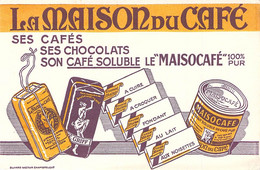 VIEUX PAPIERS BUVARD 13 X 21 CM MAISON DU CAFE CHOCOLATS SOLUBLE MAISOCAFE - Kaffee & Tee