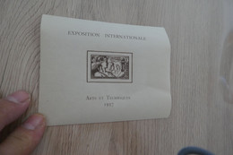 Bloc Exposition Internationale Arts Et Technique Paris 1937 Charnière Nouvelle Calédonie - Unused Stamps