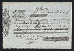 Nlle CALEDONIE: Billet à Ordre De Nouméa (Sydney Barré) Du 15/12/1877 De 250 Livres. RARE - Sonstige – Ozeanien