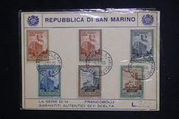 SAINT MARIN - Carte Souvenir Avec Série De 1960 - L 128379 - Briefe U. Dokumente