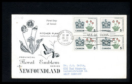 CANADA - FDC 1966 -  FLORAL EMBLEM  -   NEWFOUNDLAND - 1961-1970