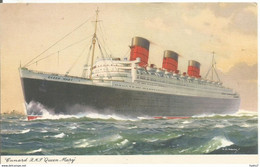 Vintage Postcard 1930-th  RMS Queen Mary Steamship Ocean Liner - Passagiersschepen